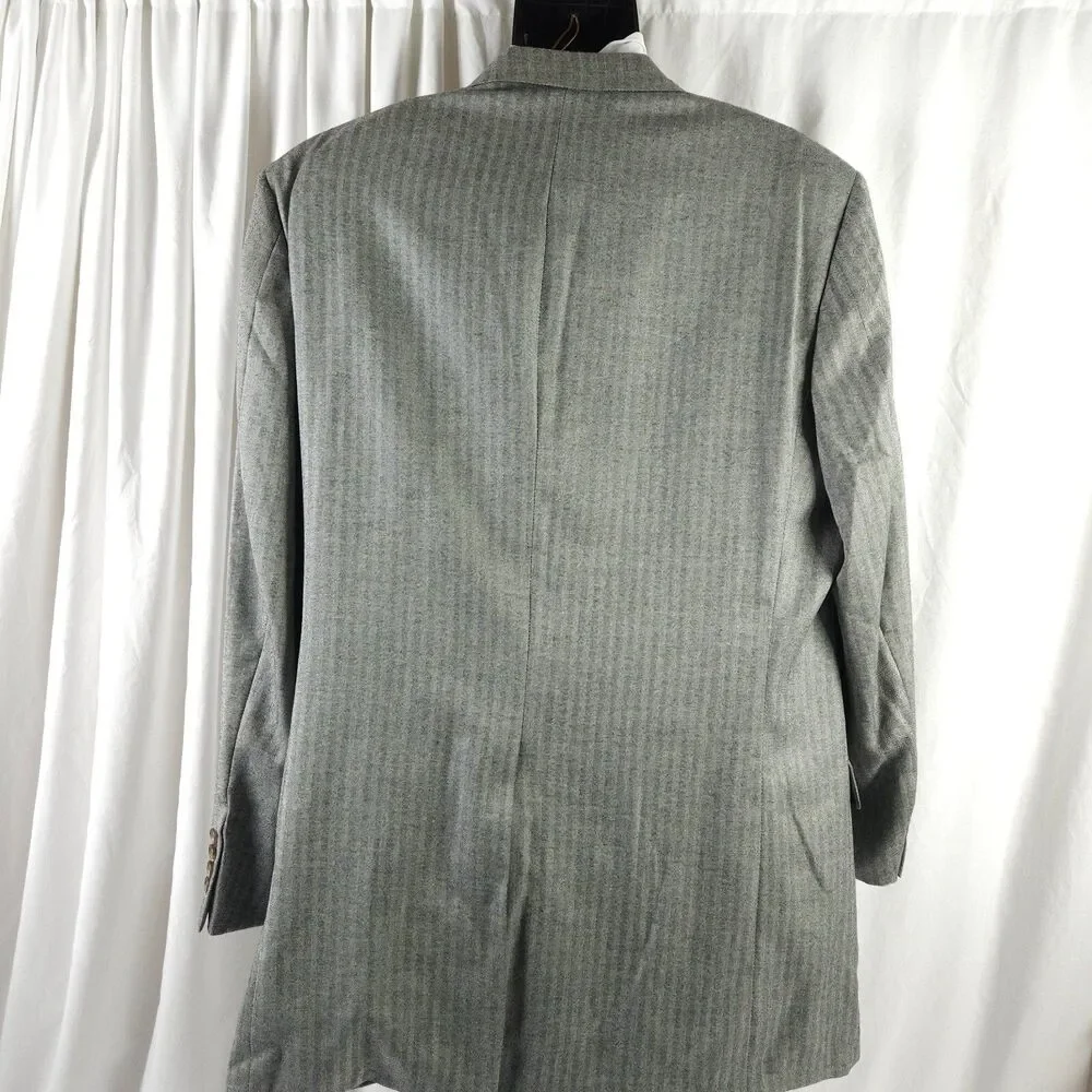 Hickey Freeman Mens 44L Gray Single Vent 2-Button Sports Coat Blazer Jacket‎